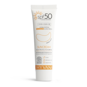 DHYVANA Prírodný minerálny opaľovací krém na tvár SPF 50 - 50 ml